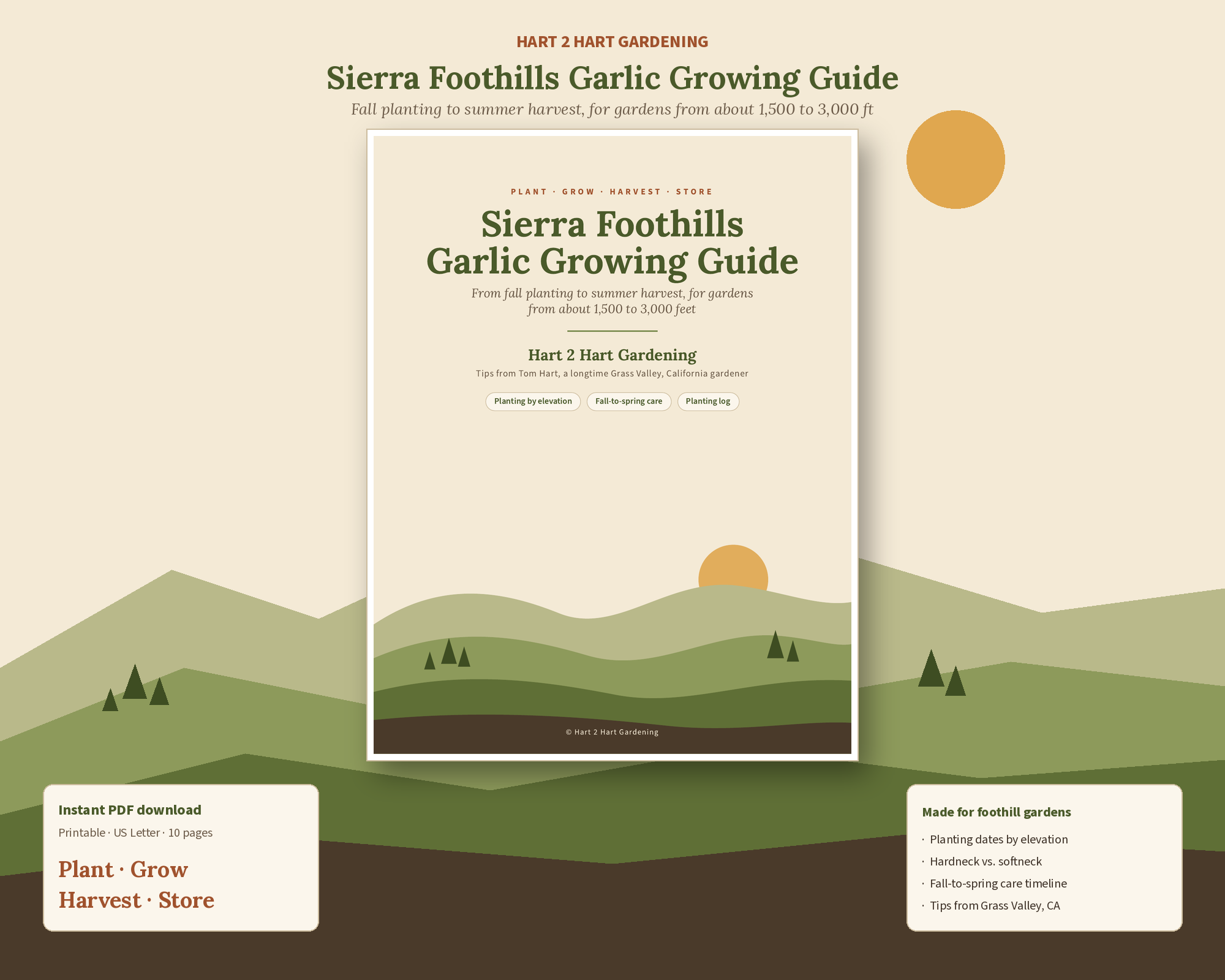 Sierra Foothills Garlic Growing Guide cover